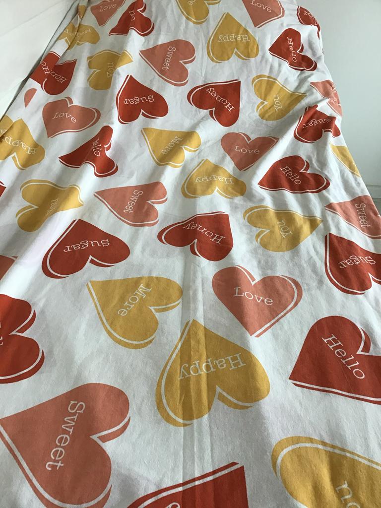 Dekbedovertrek met hartjes en lieve teksten, 2,95 euro, Dekbedovertrek, Ophalen of Verzenden, Zo goed als nieuw, Overige kleuren