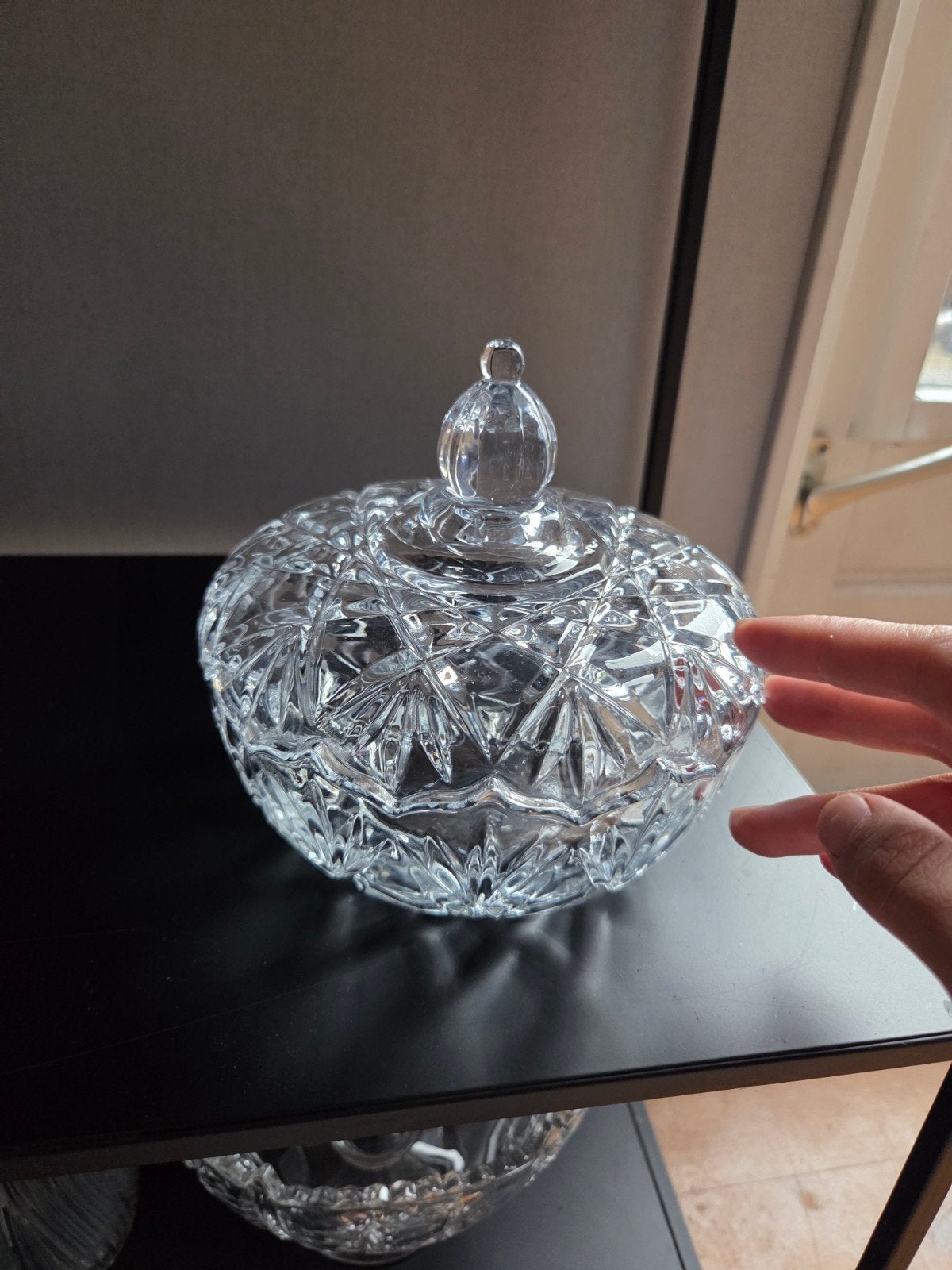 Decoratieve kristallen schaal met deksel, Ophalen of Verzenden