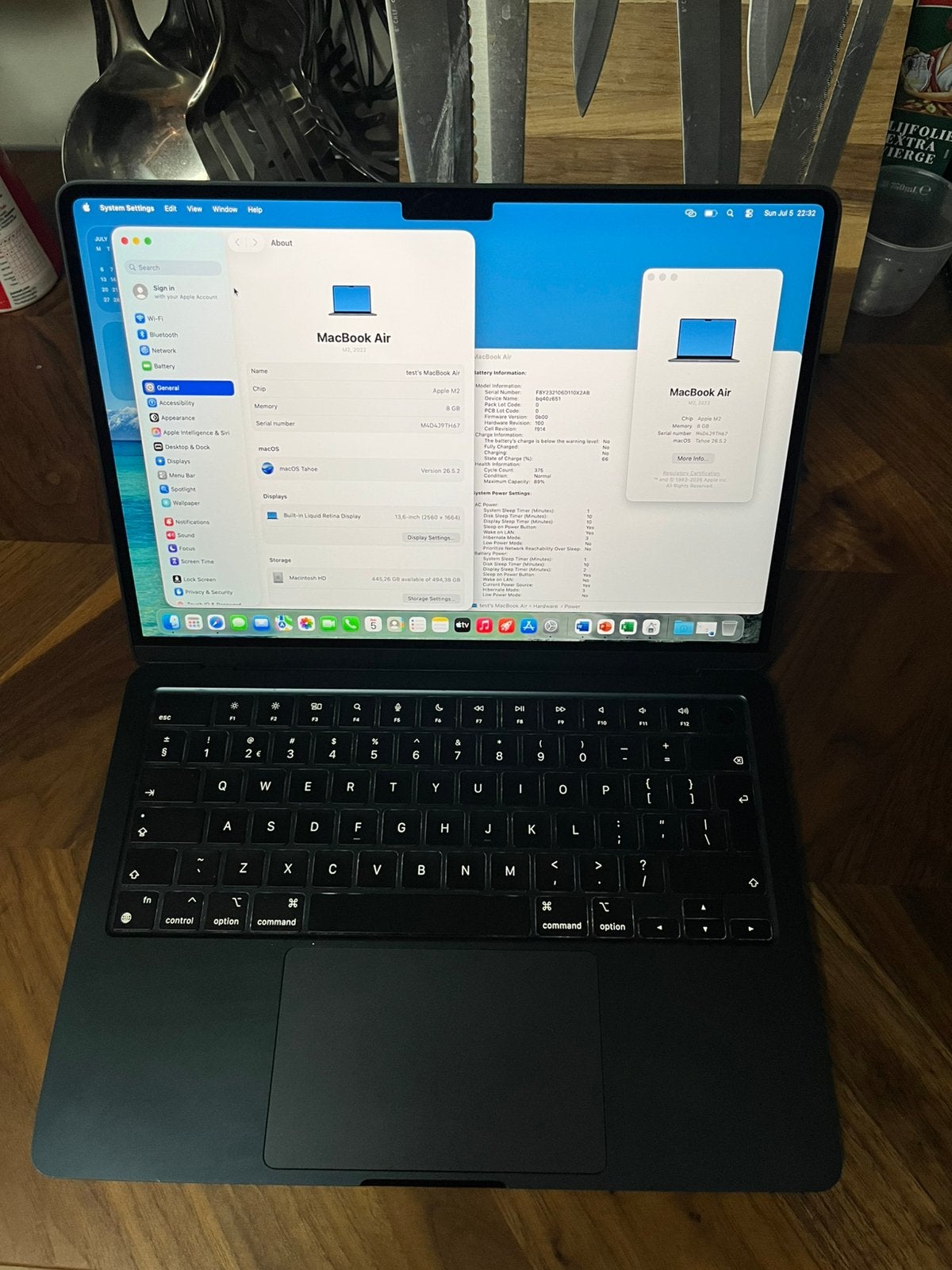 MacBook air M2 512 gb, Ophalen, Qwerty, 8 GB, 13 inch