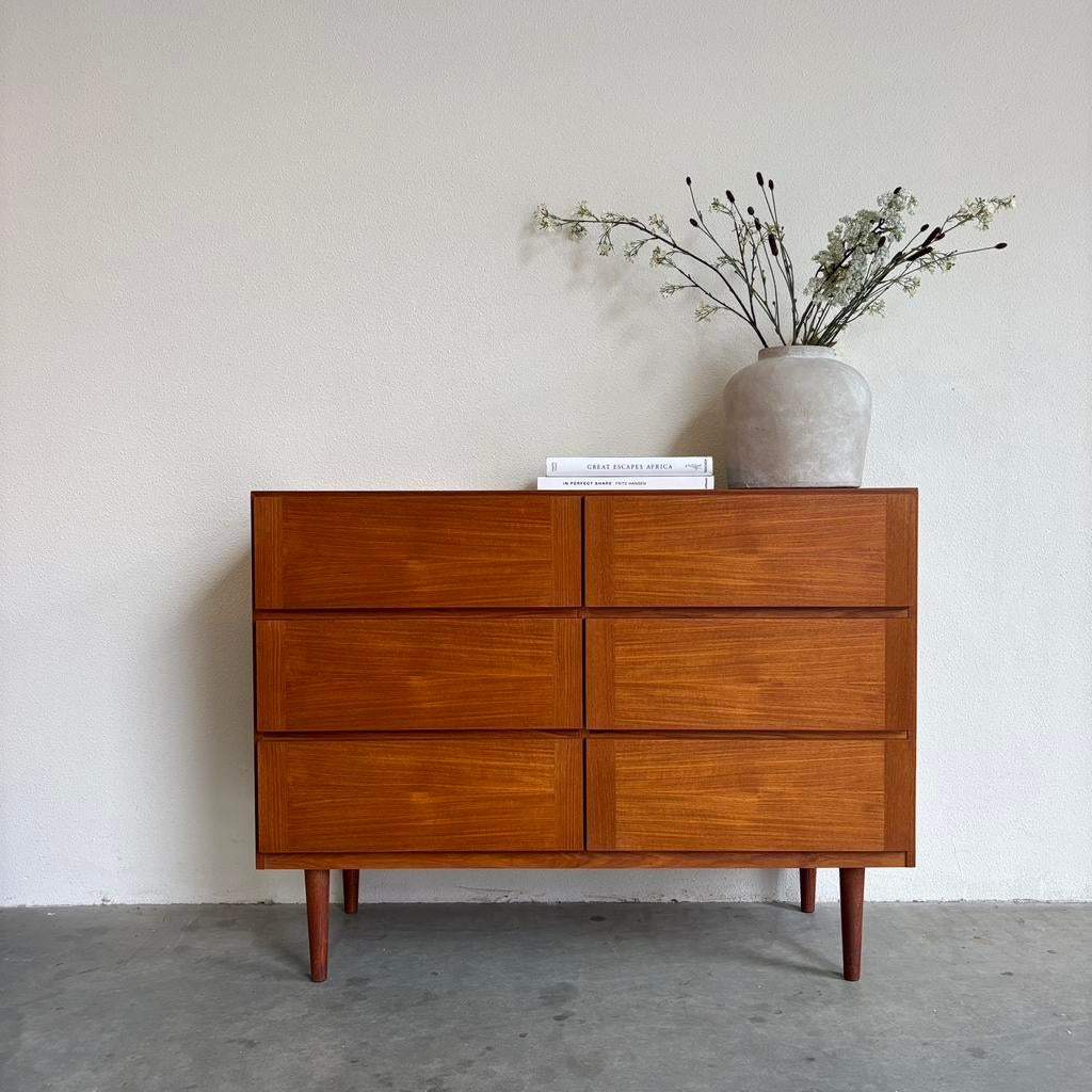 VINTAGE | DEENS | LADEKAST | COMMODE | TEAK, Huis en Inrichting, Kasten | Ladekasten, Minder dan 100 cm, 100 tot 150 cm, 25 tot 50 cm