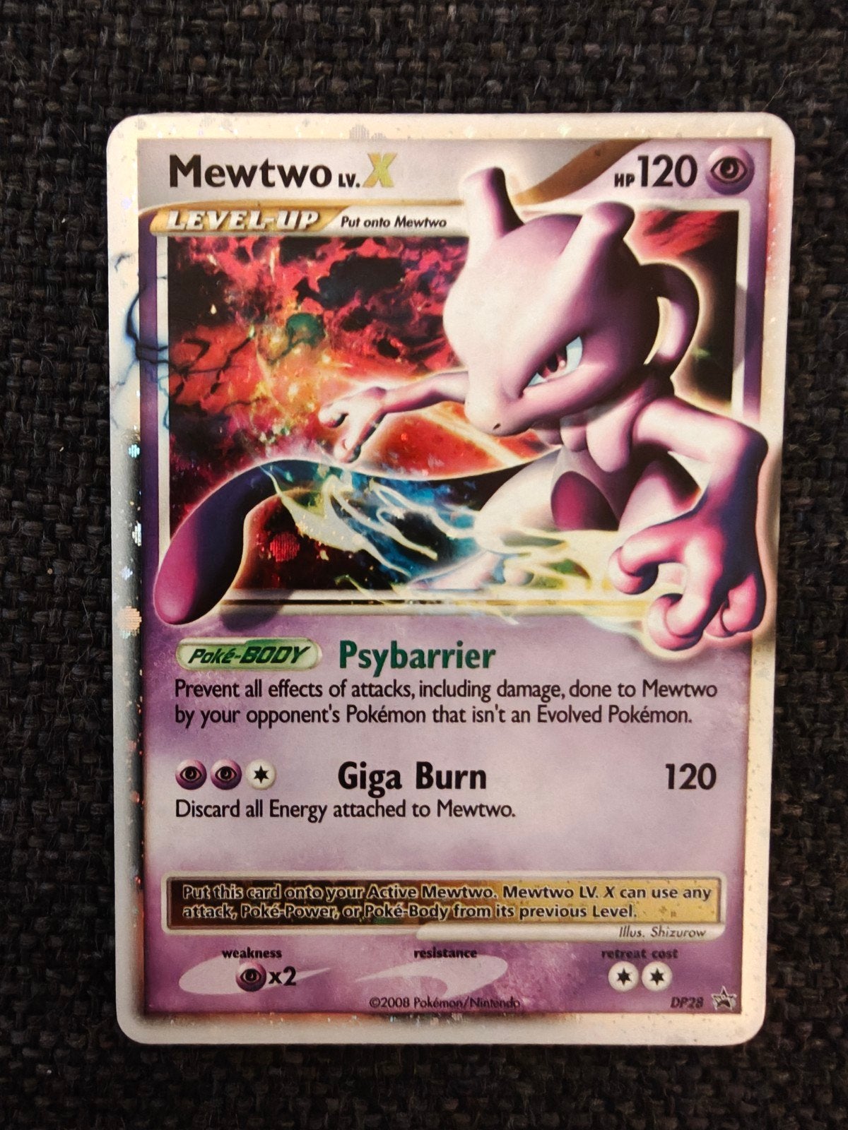 Mewtwo Lv. DP28 Pokémonkaart, Ophalen of Verzenden, Gebruikt, Losse kaart, Foil