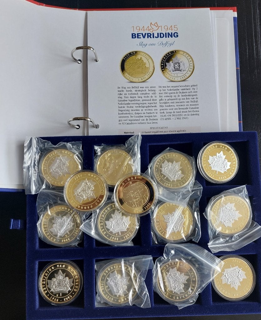 14 Munten van de officiële bevrijdingscollectie, Ophalen of Verzenden, Koningin Juliana, Overige waardes