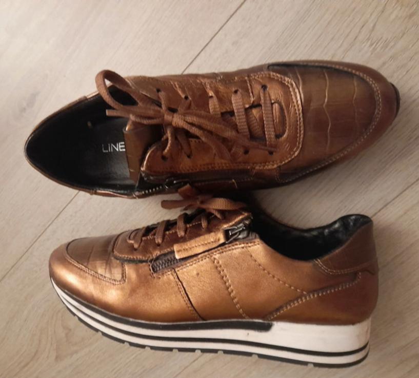 Lineazeta sneakers brons bruin maat 37 / lak sneakers 37, Bruin, Ophalen of Verzenden, Sneakers of Gympen, Zo goed als nieuw