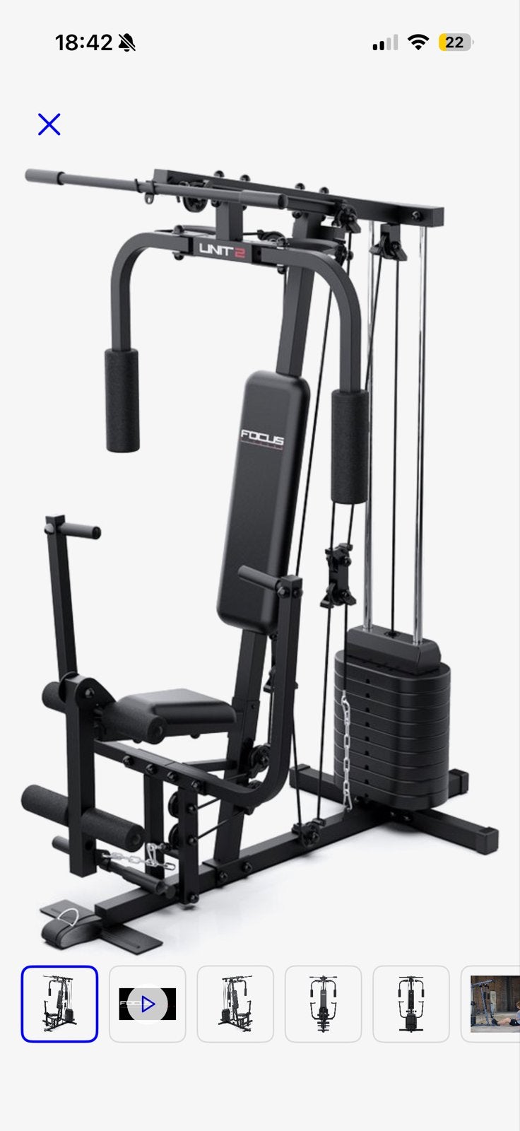 Focus Fitness Unit 2 Krachtstation - Home Gym - 50 kg - Lat, Ophalen, Krachtstation, Metaal, Armen