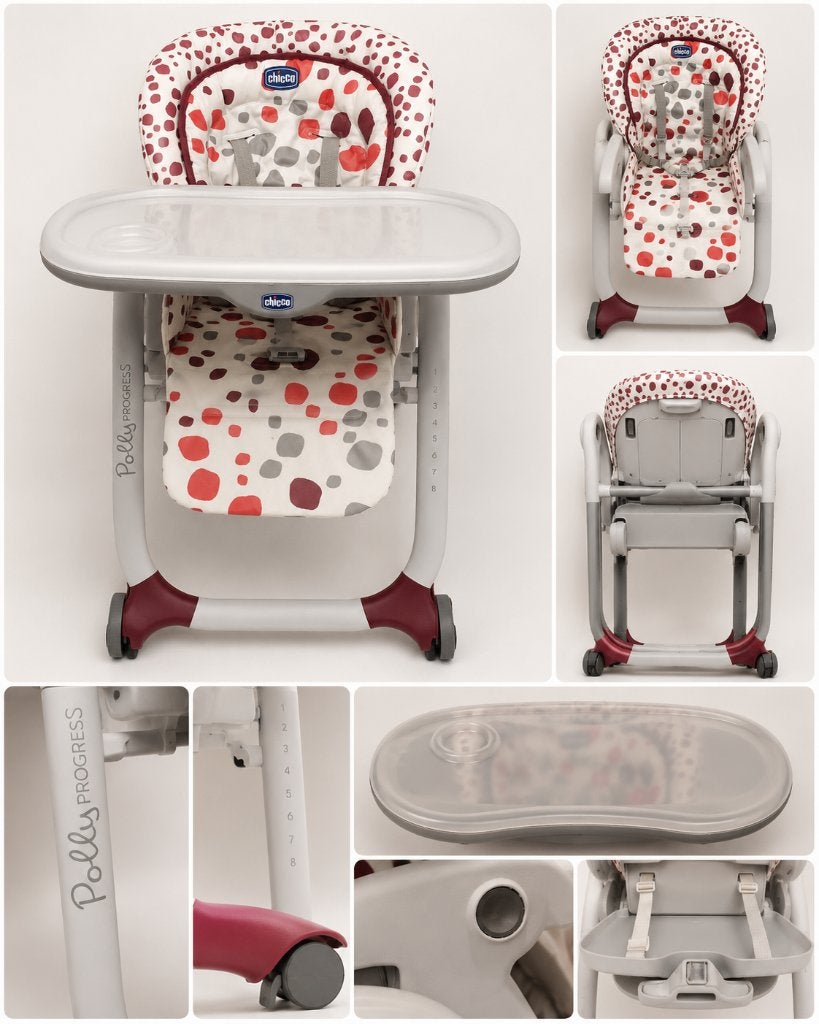 Chicco Polly Progress High Chair, Ophalen of Verzenden, Zo goed als nieuw, Overige typen, Gordel(s)