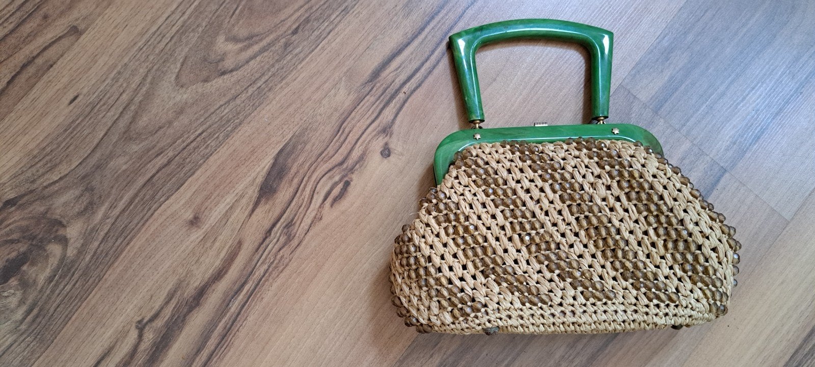 2 Leuke Tasjes: Zwart met Roos & Vintage Groen/Beige, Ophalen of Verzenden, Gebruikt, Zwart, Handtas