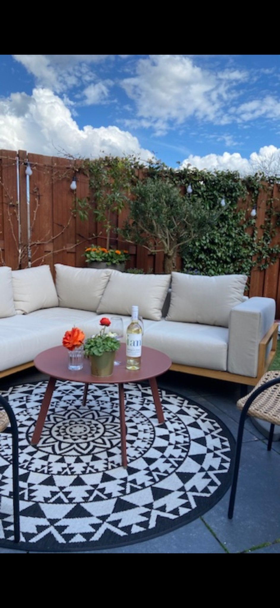 Moderne Tuinset Karwei 2022 incl. kussens en regenhoes, Ophalen, 5 zitplaatsen, Gebruikt, Loungeset