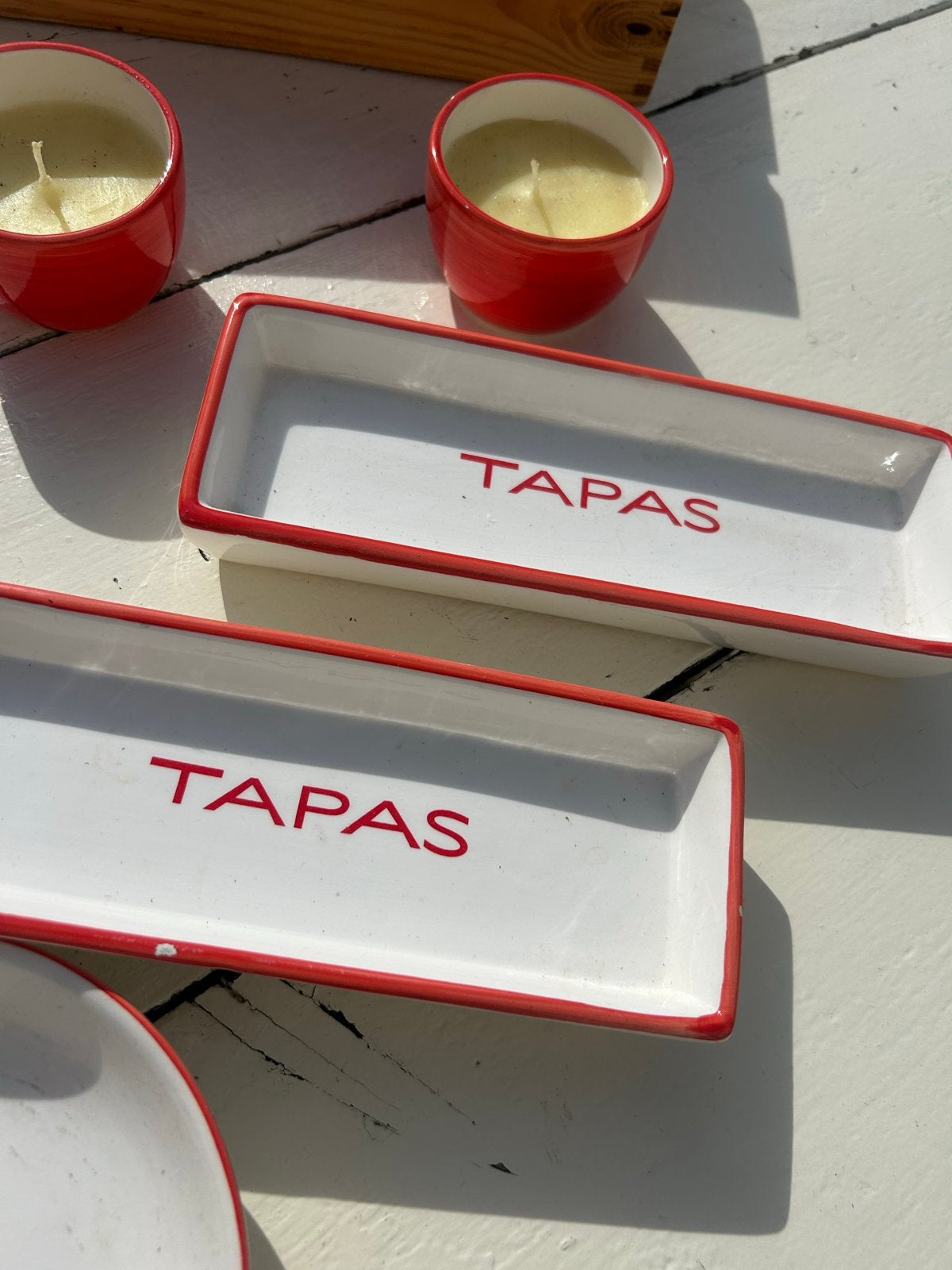 Complete Tapas Set met Houten Kist, Schalen en Vorkjes, Gebruikt, Keramiek, Ophalen of Verzenden, Overige stijlen