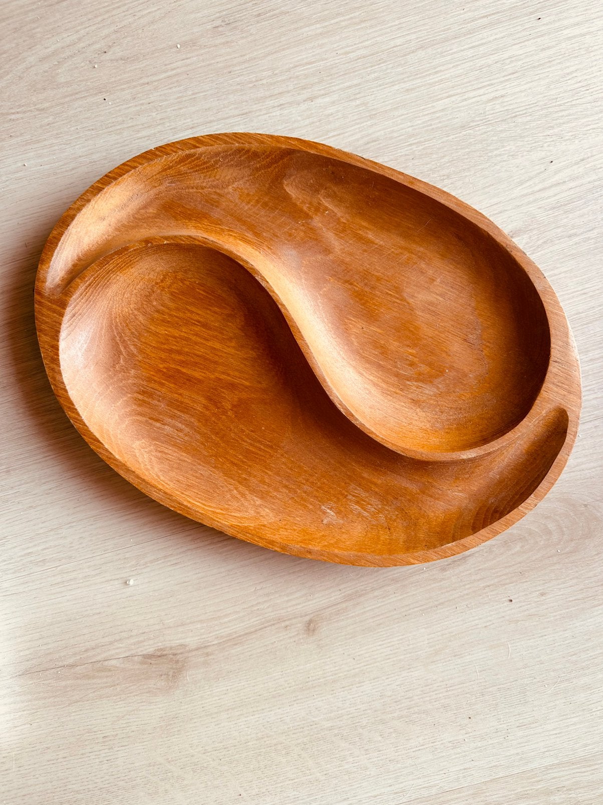 massief houten yinyang schaal, Ophalen, Zo goed als nieuw, Rond, Hout