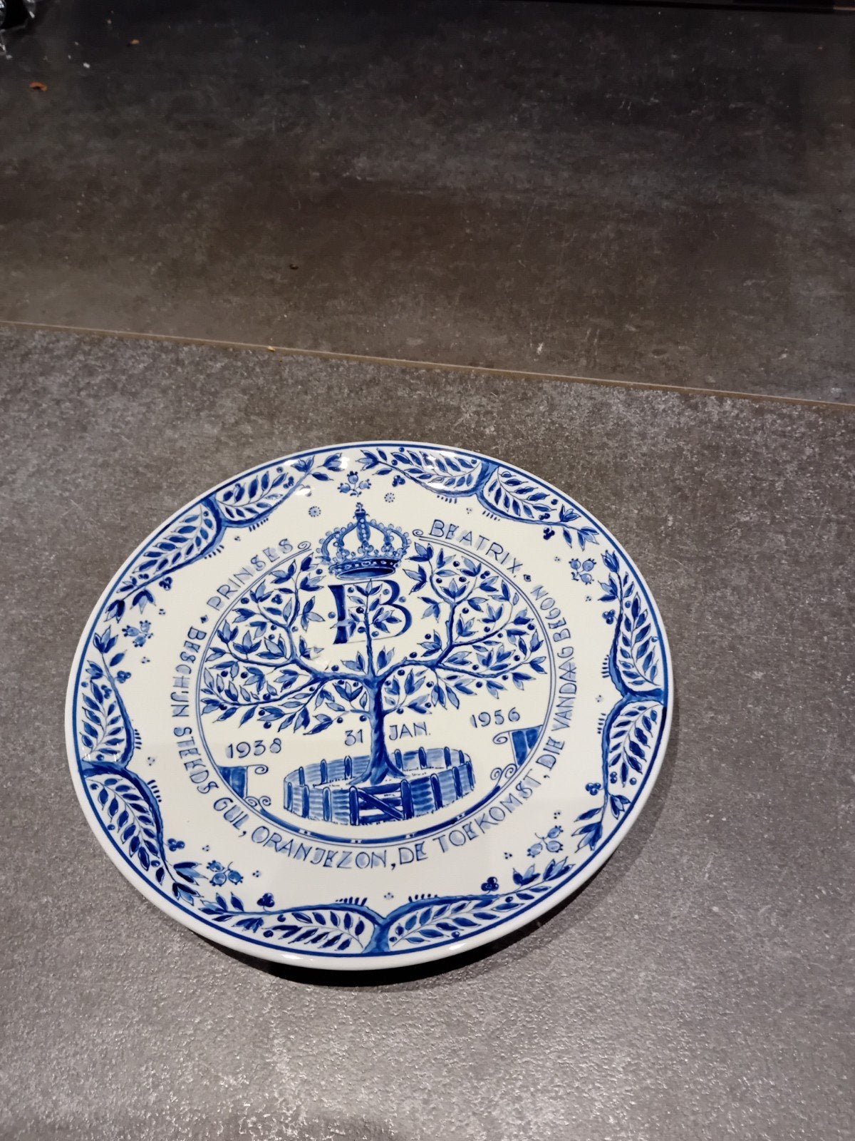 Delfts Blauw Herdenkingsbord Prinses Beatrix 1938-1956, Ophalen of Verzenden