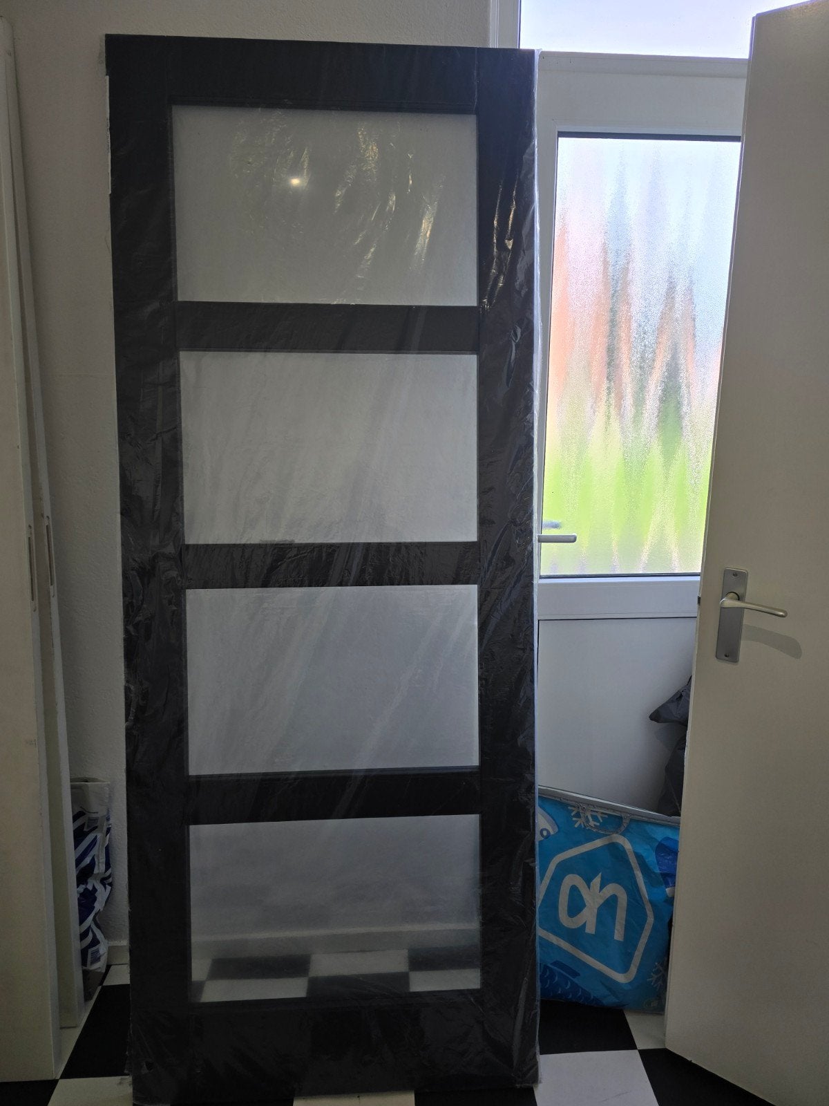 nieuwe deur zwart met glas, Ophalen, 80 tot 100 cm, Binnendeur, Nieuw
