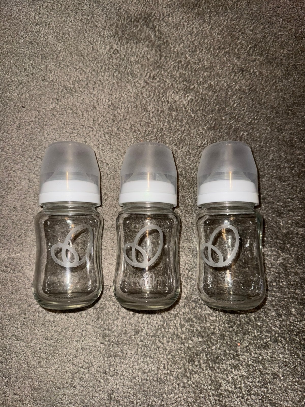 3x Evenflo glazen flessen 180ml, slow flow, anti-gas, Ophalen, Zo goed als nieuw, Babyfles