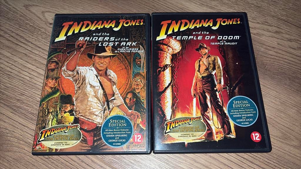 Indiana Jones: Raiders of the Lost Ark en Temple of Doom., Vanaf 12 jaar, Ophalen of Verzenden, Zo goed als nieuw