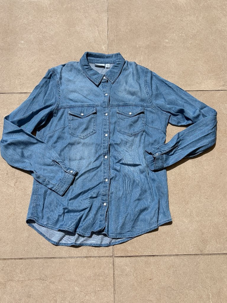 Vila denim blouse / spijkerblouse, Blauw, Vila, Ophalen of Verzenden, Zo goed als nieuw