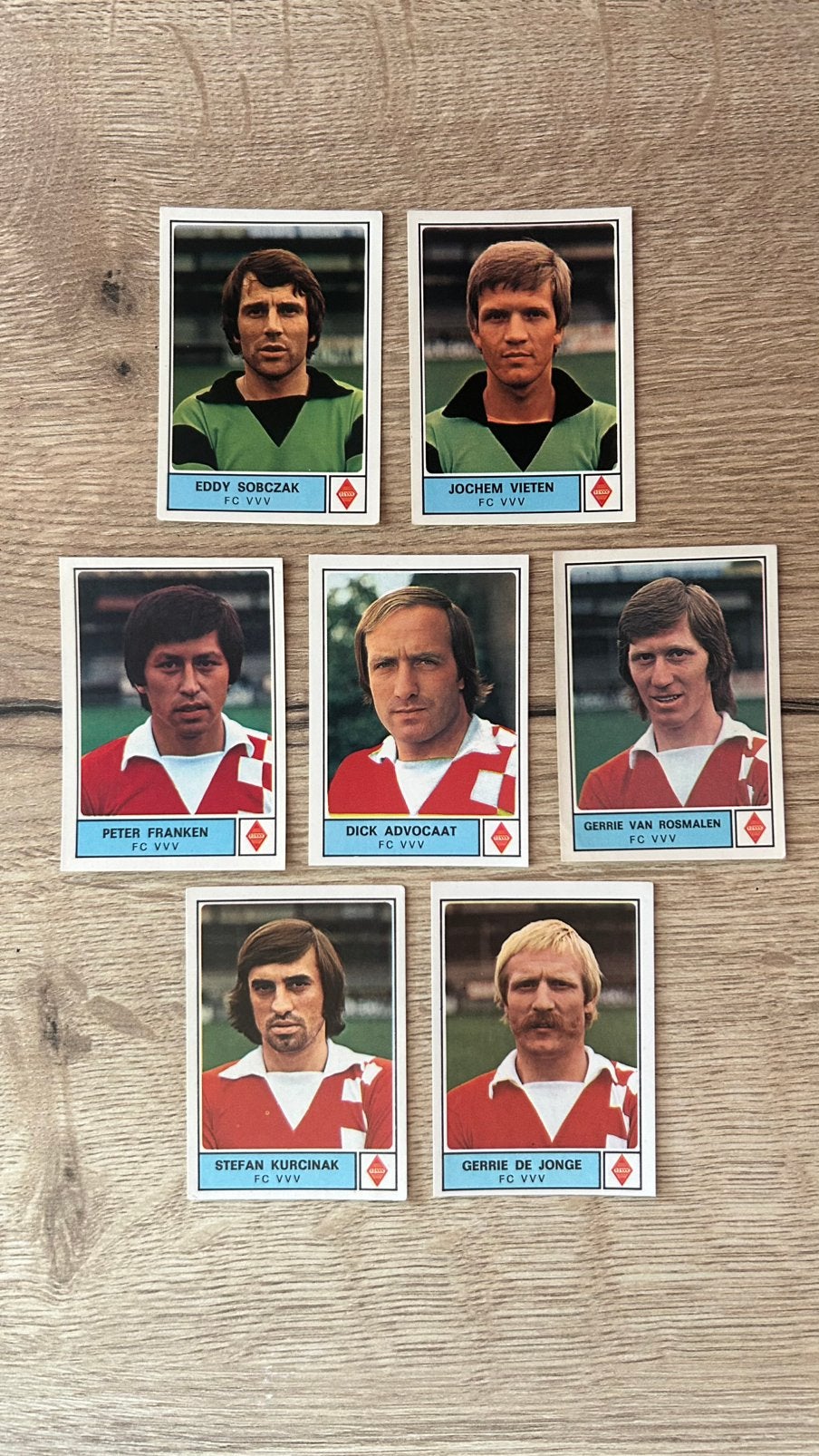 Panini Voetbal 78 plaatjes FC VVV 7x, Ophalen of Verzenden, Zo goed als nieuw, Meerdere plaatjes