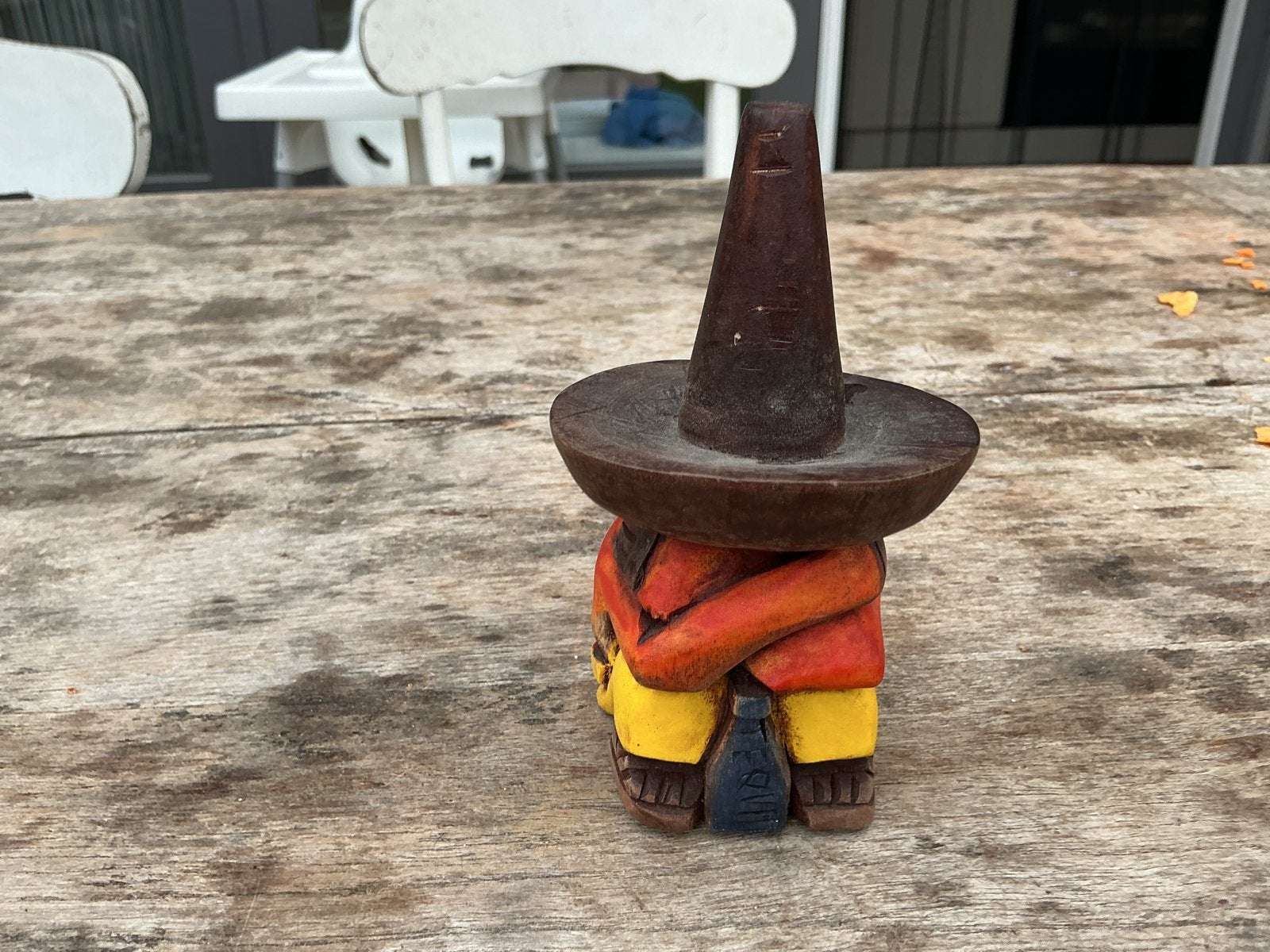 Leuke houten Mexicaan met sombrero en fles, 12 cm hoog, Minder dan 20 cm, Ophalen of Verzenden, Handgemaakt, Beeld