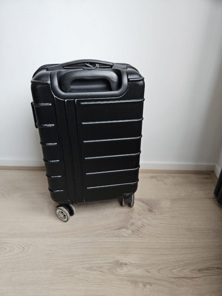 Norländer Zwarte Handbagage Koffer TSA, Ophalen, Hard kunststof, Slot, Minder dan 50 cm