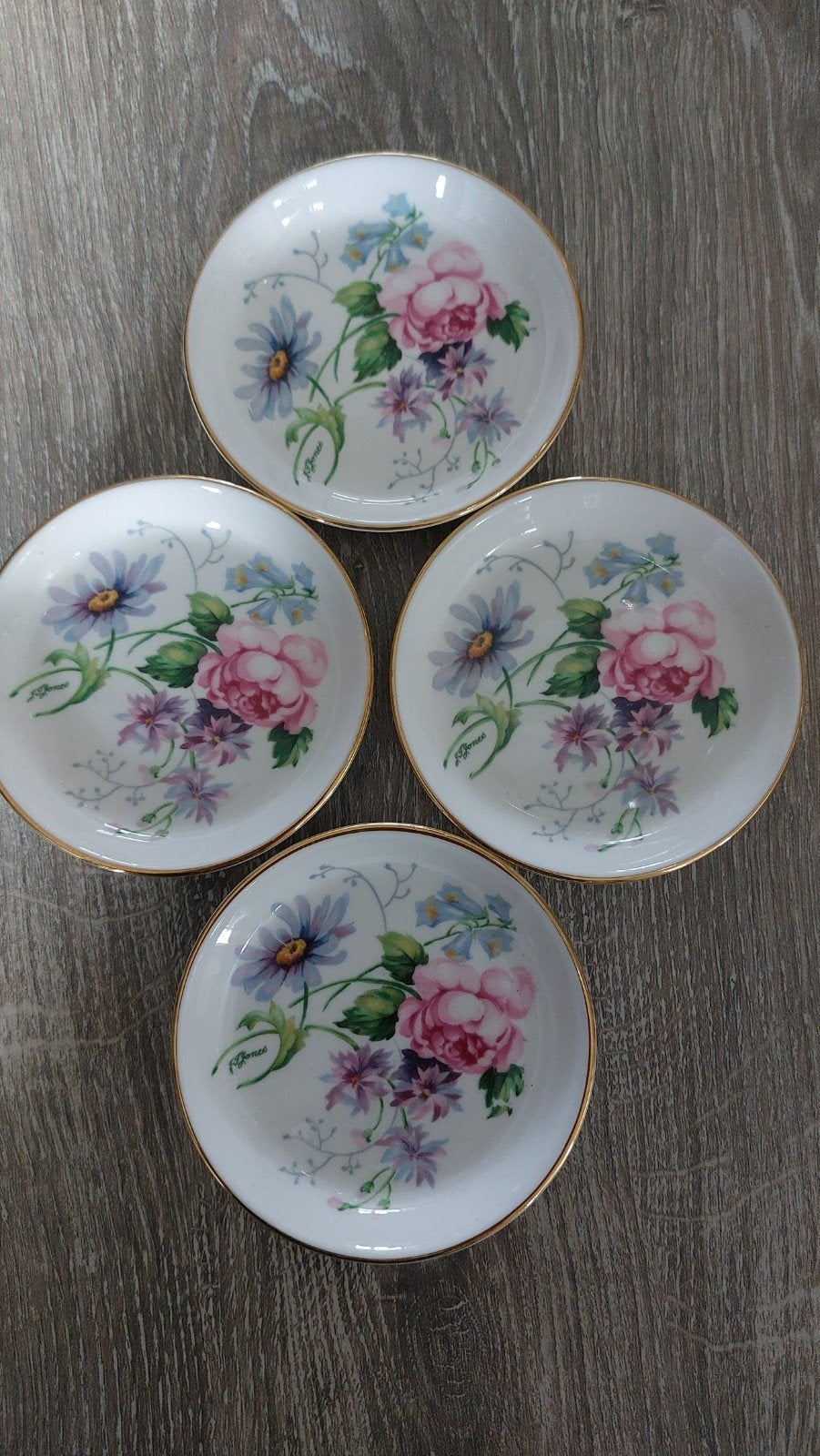 Set van 4 Staffordshire Fine Bone China schaaltjes, Ophalen of Verzenden
