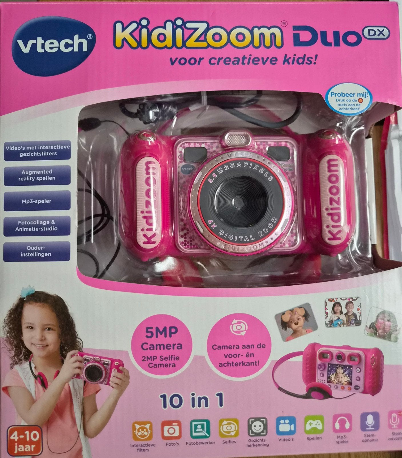 VTech Kidizoom Duo DX - Roze kindercamera, Ophalen of Verzenden, Zo goed als nieuw