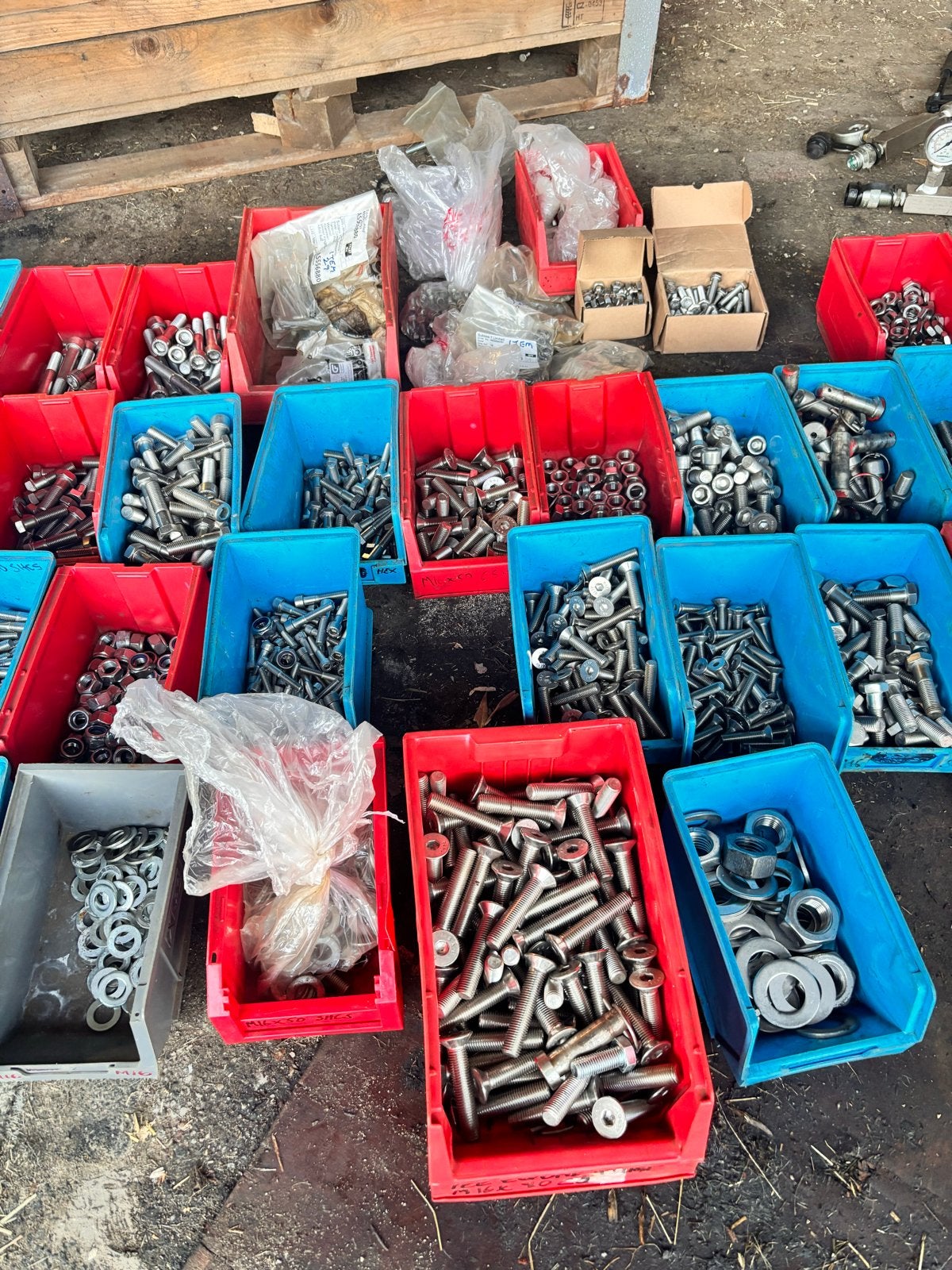 Partij RVS bouten en moeren, 50 tot 100 mm, Gebruikt, Ophalen of Verzenden, Rvs