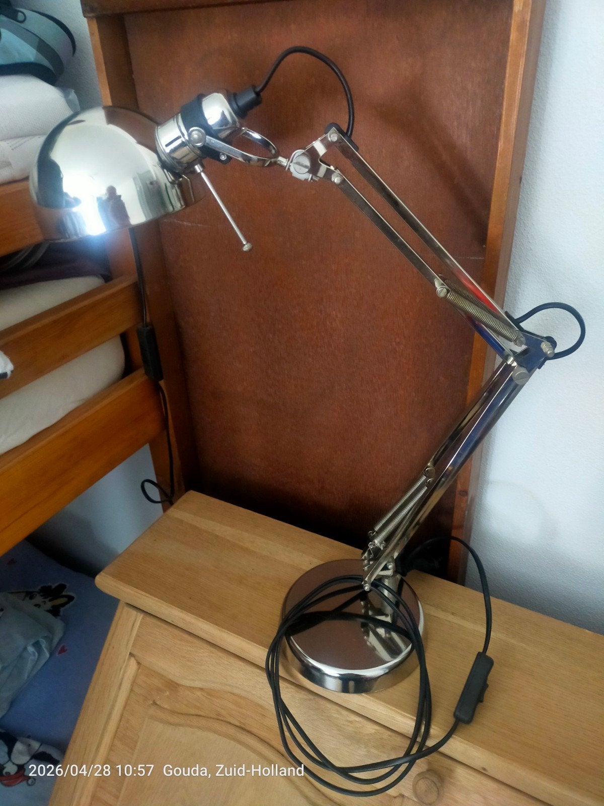 Ikea bureaulamp verchroomd, Bureaulamp, Ophalen of Verzenden, Zo goed als nieuw, IKEA