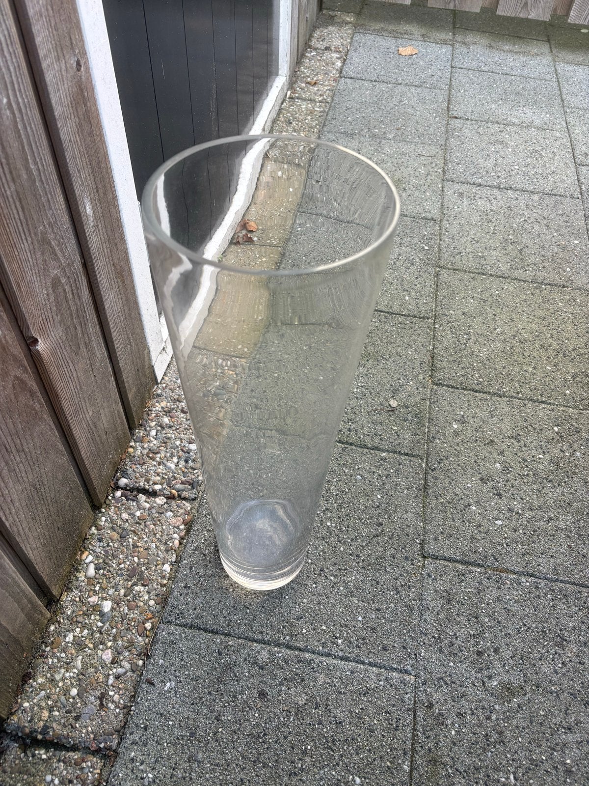 Grote glazen vaas - perfect voor bloemen of decoratie, Ophalen of Verzenden, Zo goed als nieuw, Transparant, Glas