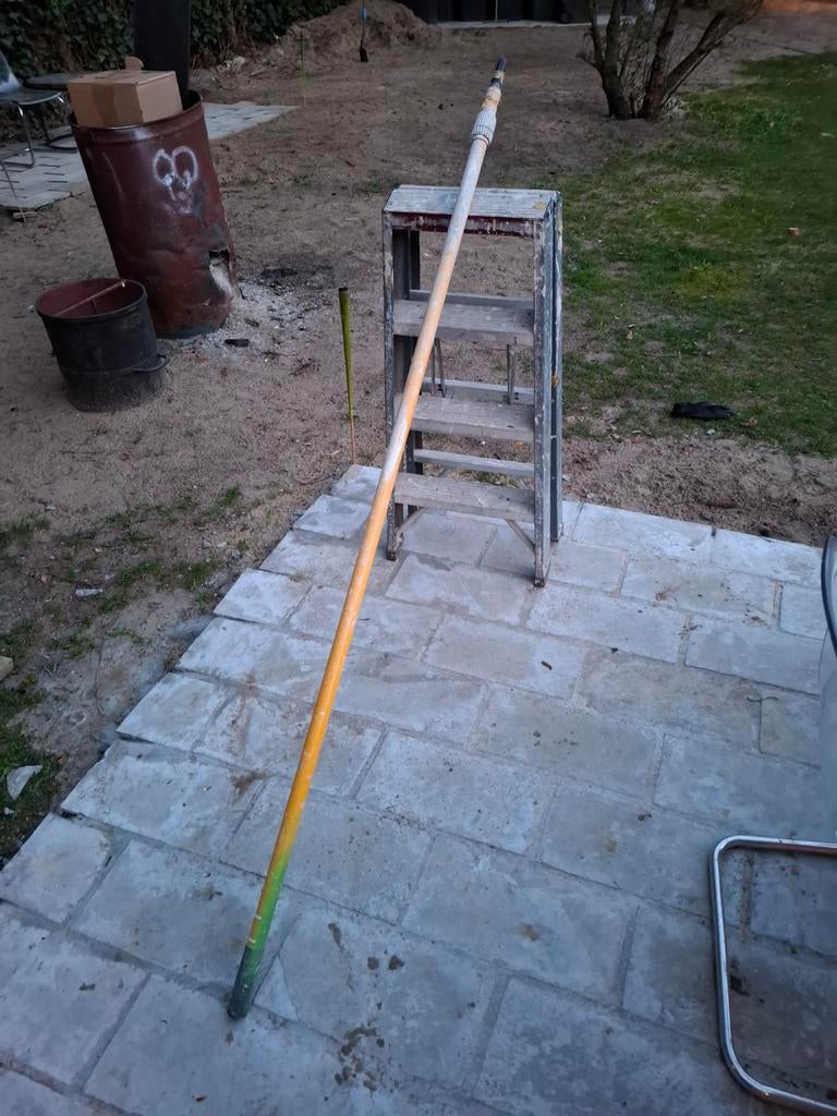 Schilders telescoopsteel en trappetje, Doe-het-zelf en Verbouw, Ladders en Trappen, Ophalen of Verzenden, Gebruikt, Trap, Minder dan 2 meter
