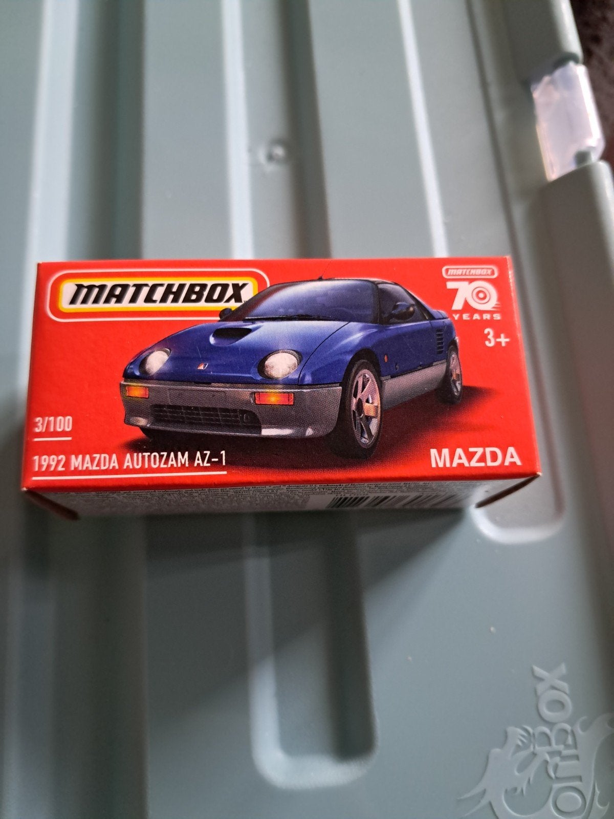 Matchbox 1992 Mazda Autozam AZ-1 blauw nieuw in verpakking, Ophalen of Verzenden, Nieuw, Auto