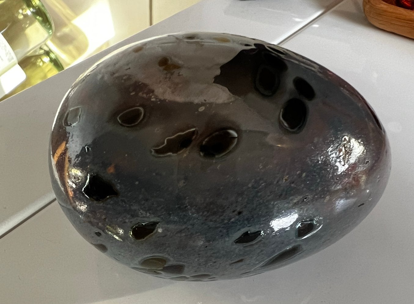 Iittala Nuutajärvi Birds Oiva Toikka Glass Egg Grijs Gevlekt, Antiek en Kunst, Kunst | Designobjecten, Ophalen of Verzenden