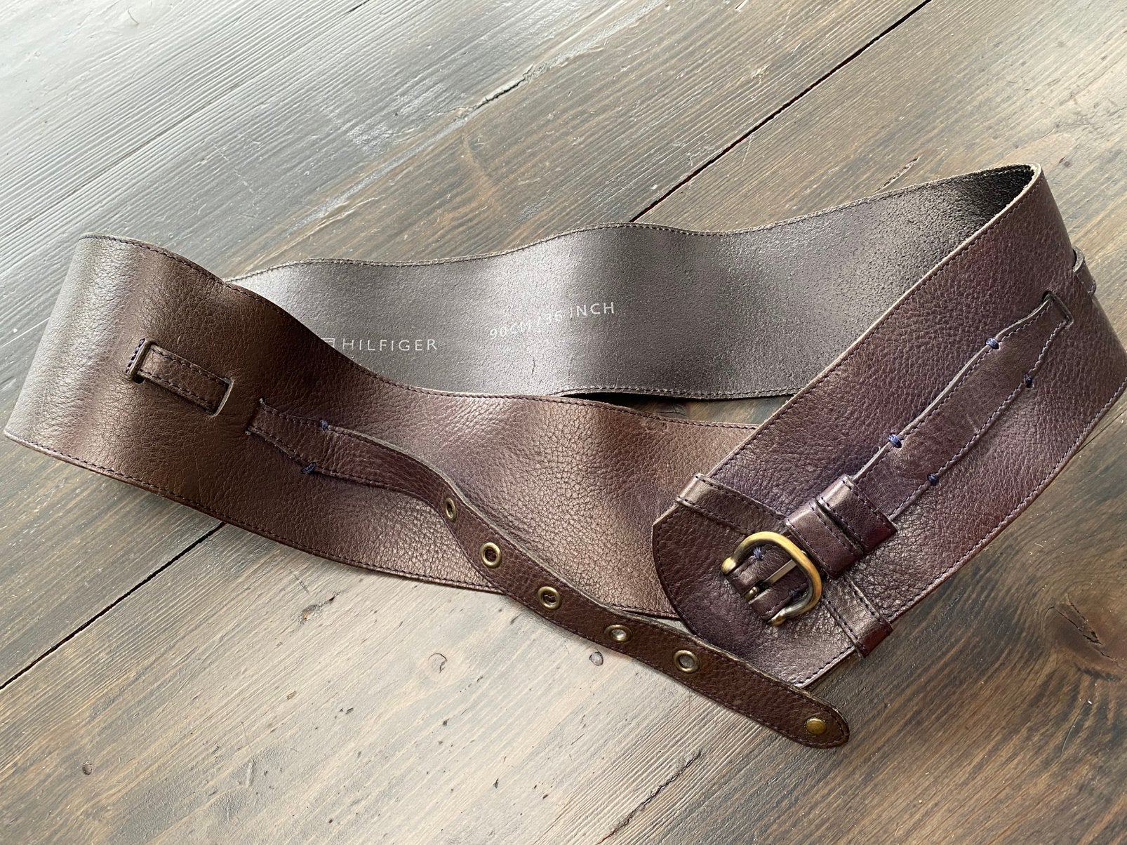 Riem blauw 90 cm Tommy Hilfiger, Kleding | Dames, Riemen en Ceinturen, Overige kleuren, 5 cm of meer, Echt leder, 90 tot 100 cm