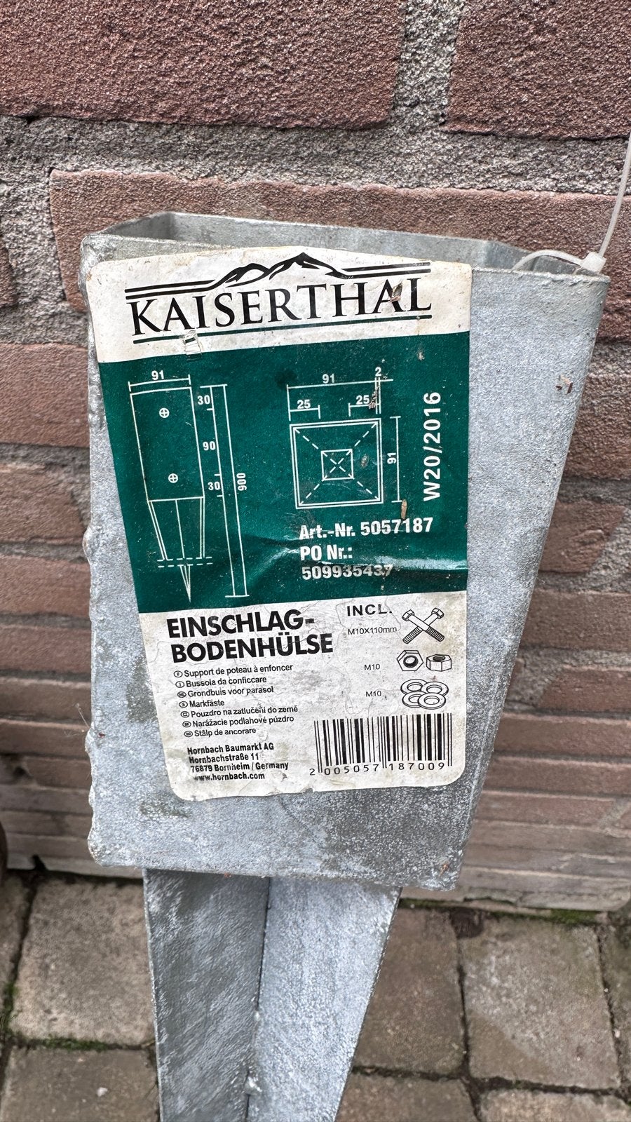 8 Kaiserthal inslagpaalhouders 91x91mm - Nieuw, Ophalen, Nieuw, Minder dan 180 cm, Palen