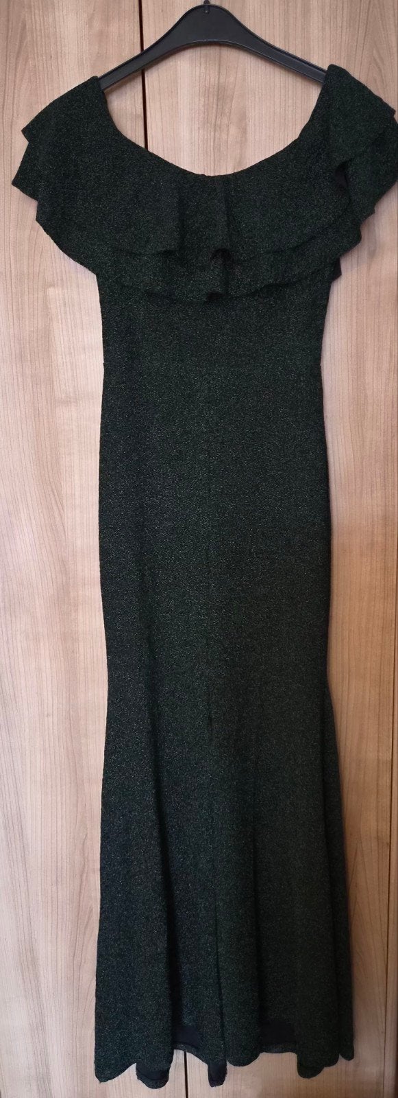 Donkergroene glitterjurk maat S, comfortabel en elegant, Kleding | Dames, Ophalen, Maat 36 (S), Gedragen, Onder de knie