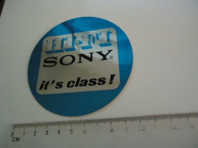 sticker oud SONY hifi vintage class stereotoren platenspeler, Verzenden, Zo goed als nieuw, Bedrijf of Vereniging