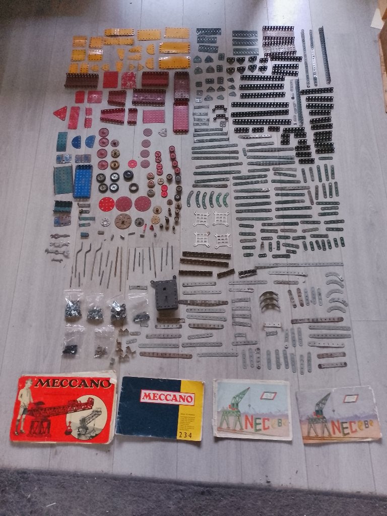 Grote Partij Oude Meccano / Necobo & Boekjes, Ophalen of Verzenden