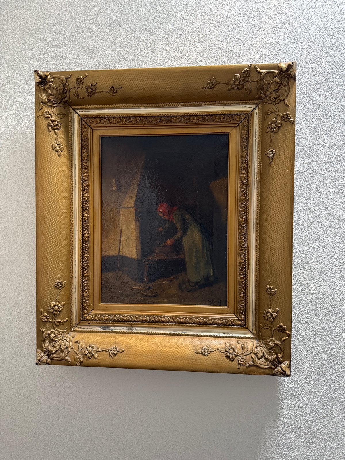 Schilderij W.Knip, Acrylverf, Doek, Portret of Personen, Origineel werk