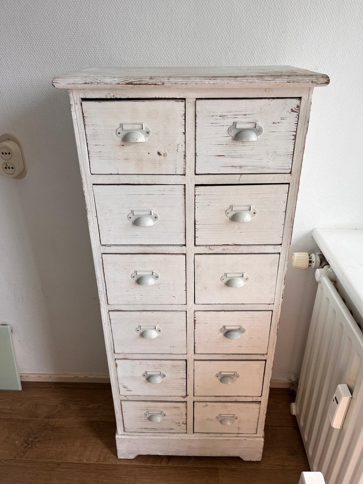 ZSM WEG: Landelijke ladenkast / apothekerskast met 12 lade, Ophalen, Gebruikt, 5 laden of meer, 100 tot 150 cm