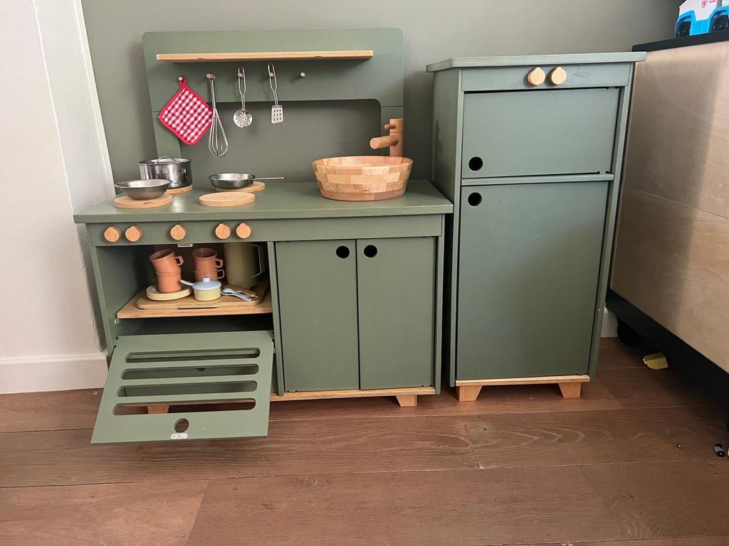 Midmini Speelkeuken met Koelkast - Hout, Ophalen, Gebruikt, Hout, Speelkeuken
