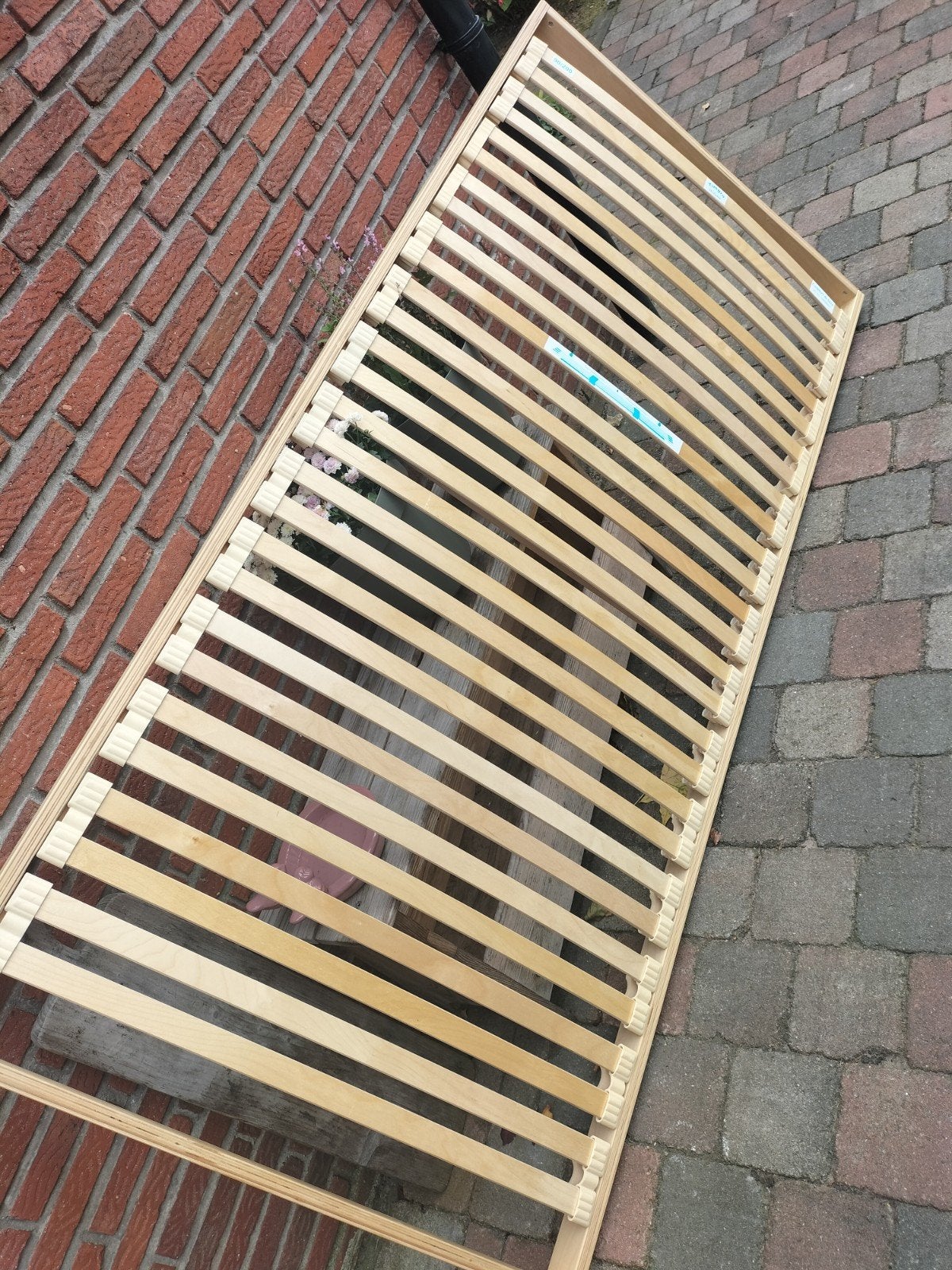 1 persoons wit bed, 90-200 massief eikenhout️., Huis en Inrichting, Ophalen, Gebruikt, 90 cm, Eenpersoons