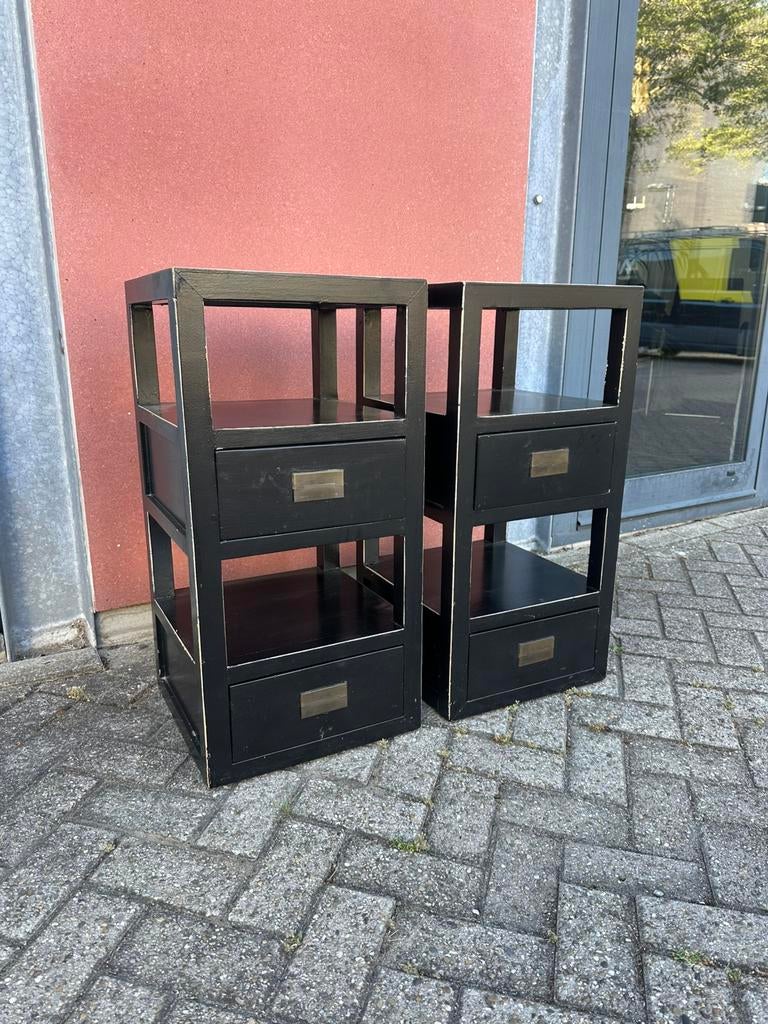 Set kastjes voor slaapkamer of bijzettafels, Ophalen, Minder dan 55 cm, Gebruikt, Vierkant
