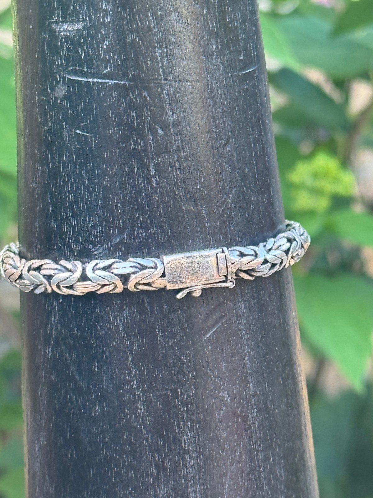 Handgemaakte Zilveren Armband - Koningsschakel, Verzenden, Zo goed als nieuw, Zilver