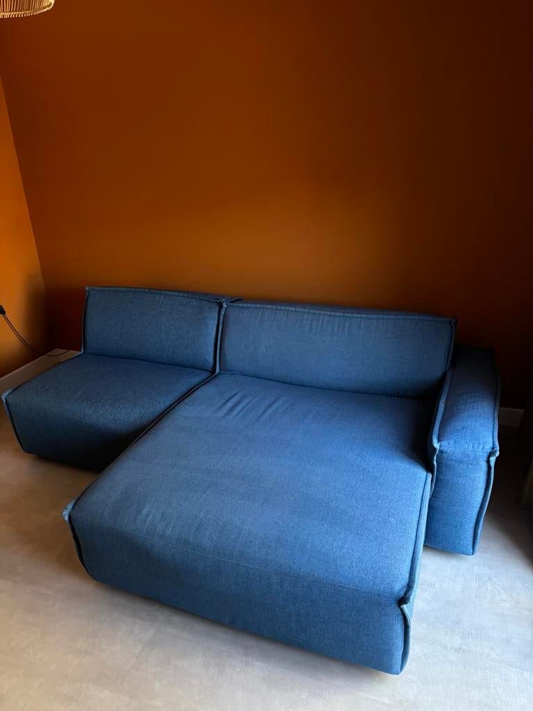 Modelaire bank Umix donkerblauw, Ophalen, Gebruikt, 100 tot 125 cm, Hoekbank