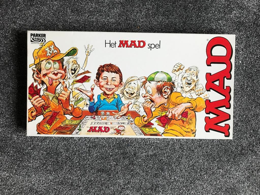 Zo goed als nieuw vintage bordspel ‘Mad’ te koop, Hobby en Vrije tijd, Gezelschapsspellen | Bordspellen, Ophalen of Verzenden