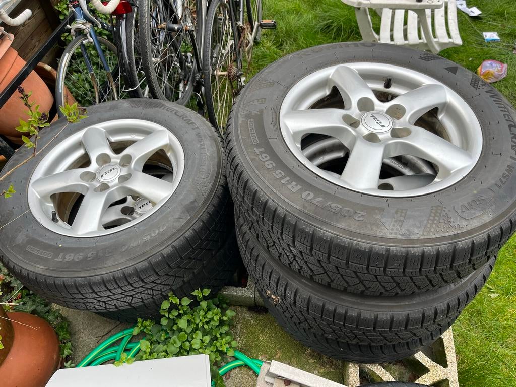 Lichtmetalen velgen Subaru Forester met zgan banden, Ophalen, Gebruikt, 15 inch, Banden en Velgen