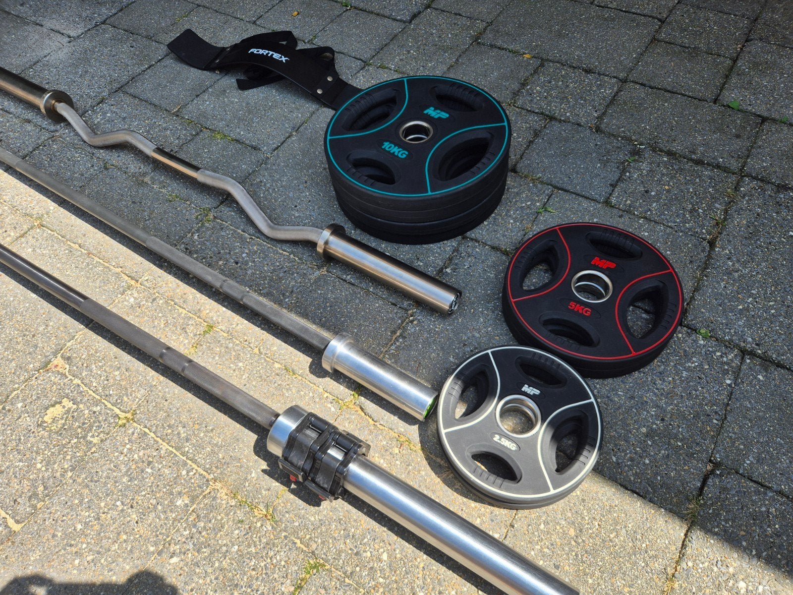 Professionele Barbells en Polyurethaan Halterschijven, Sport en Fitness, Ophalen