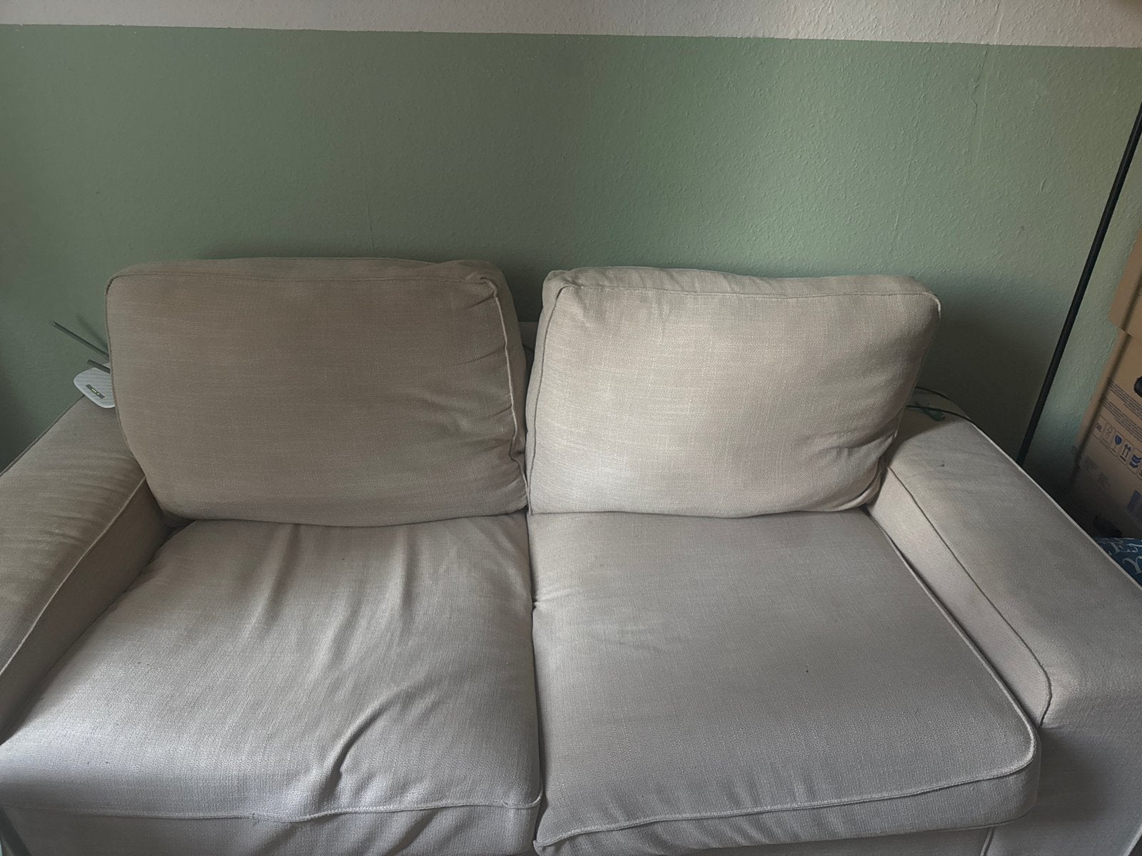 Ikea 2-zitsbank beige, Huis en Inrichting, Banken | Bankstellen, Ophalen, Gebruikt, 150 tot 200 cm, Tweepersoons