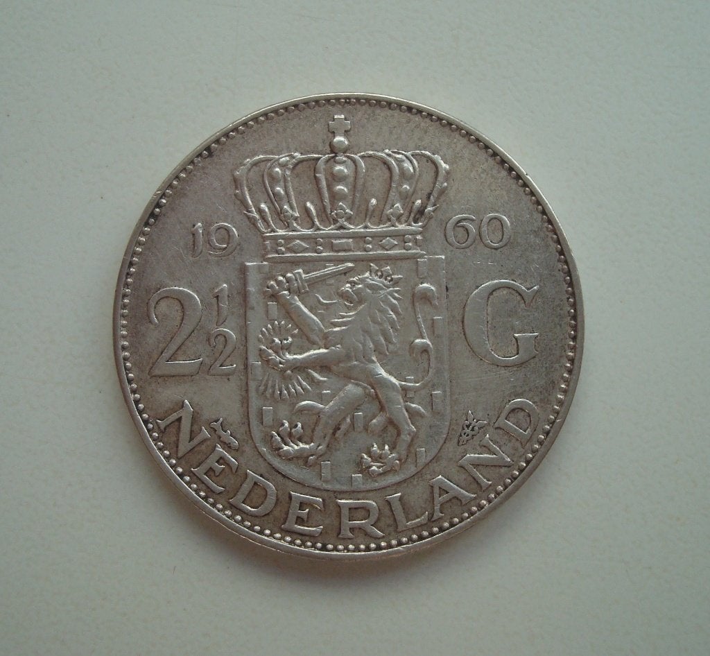 2,5 Gulden 1960 - zilver -, Ophalen, Koningin Juliana, 2½ gulden, Zilver
