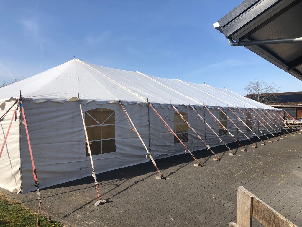 Witte opslagtent 10 meter breed, Zakelijke goederen, Overige Zakelijke goederen, Ophalen
