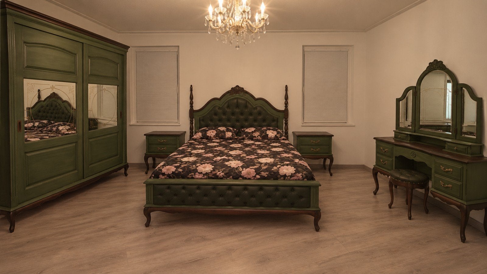 Complete slaapkamer set, Huis en Inrichting, Ophalen, Gebruikt, Tweepersoons, Klassiek / Landelijk