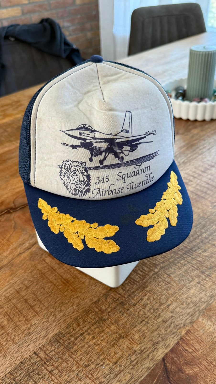 Vintage 315 Squadron vliegbasis Twenthe F-16 trucker cap/pet, Ophalen, Gebruikt, Overige typen