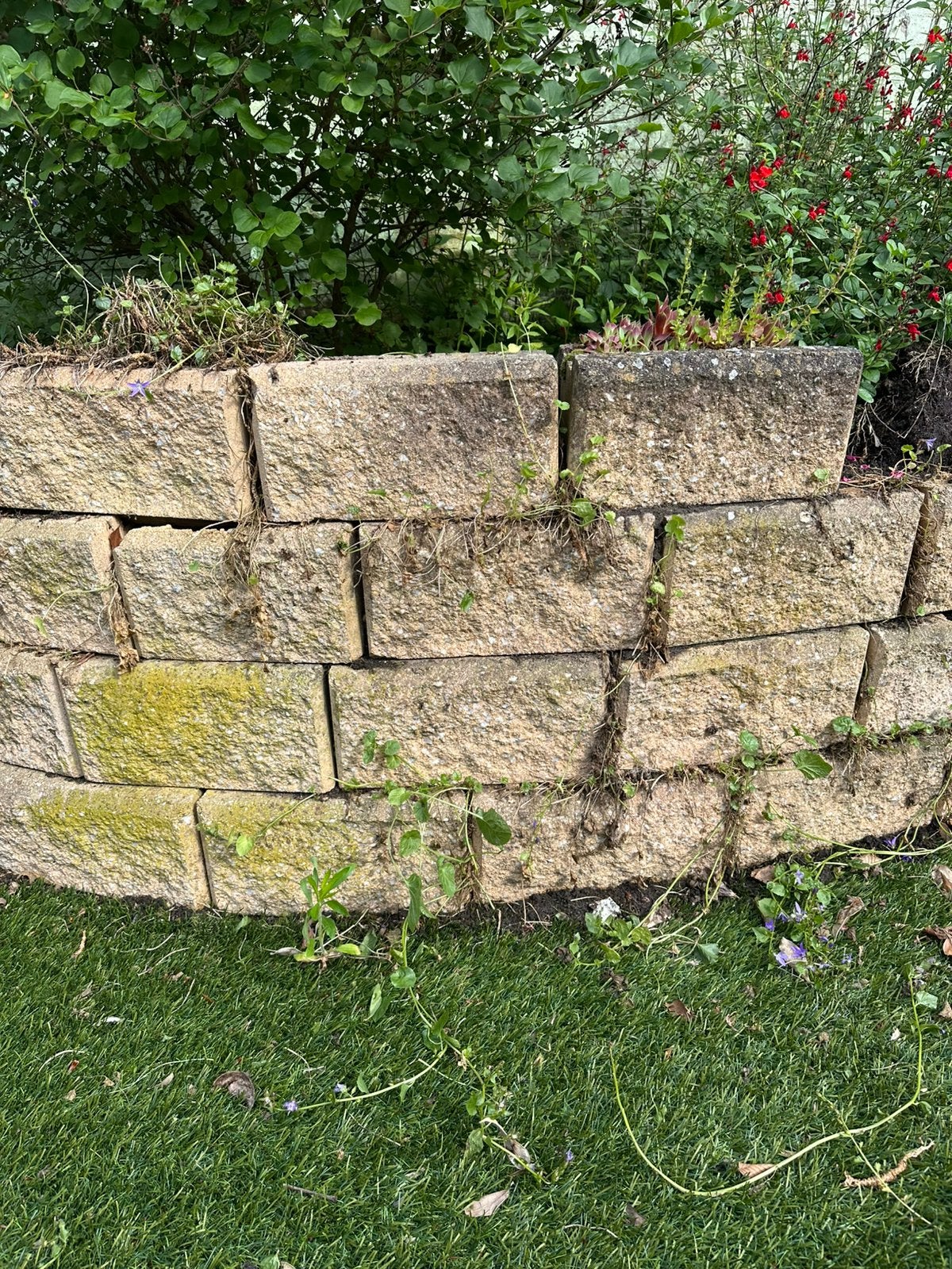 110 stapelblokken / keerwanden voor tuinmuur, Tuin en Terras, Bielzen en Borders, Ophalen, Gebruikt, Minder dan 100 cm, Minder dan 25 cm